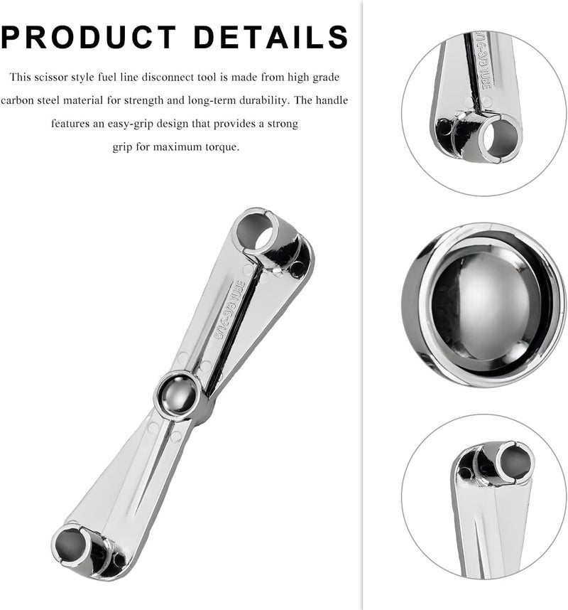 NYTKL Scissor Fuel Line Disconnect Tool, 3/4 5/8 1/2 and 3/8 Inch Filter Tool for Quick Disconnection, 4-in-1 Metal Fuel Line Disconnect Scissors for Heater A/C Line Service (2 in 1-2 PCS) - Image 3
